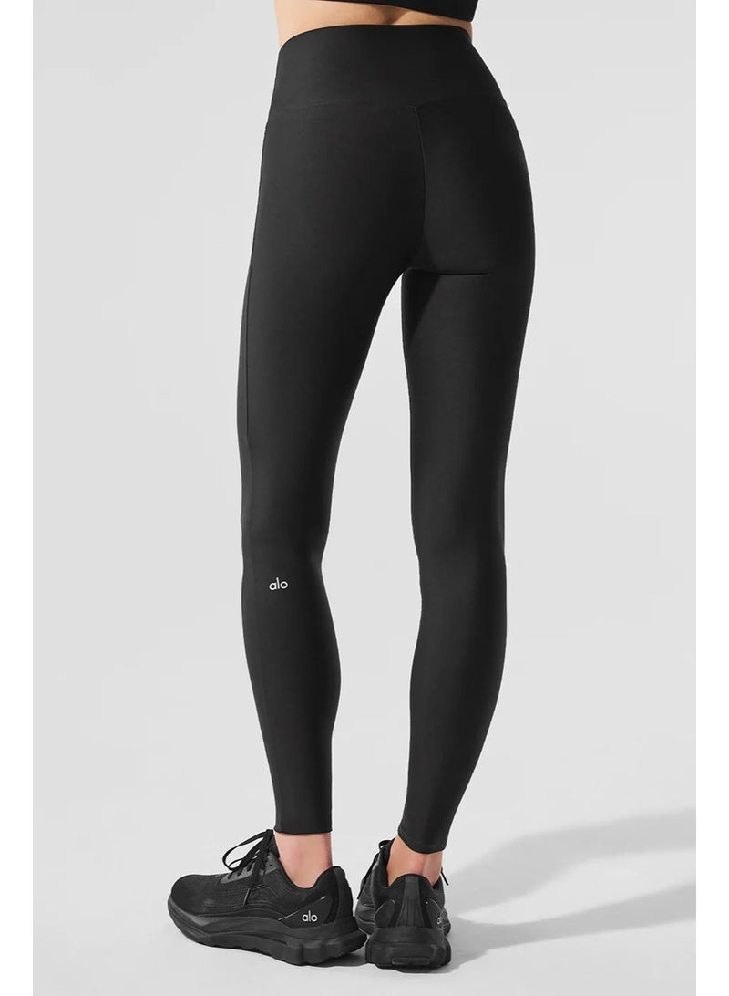 ALO Yoga High-Waist Airlift Leggings, Buttery Soft Tummy Control Yoga Pants for Women, Non-See-Through Workout Leggings - Black - Image 3